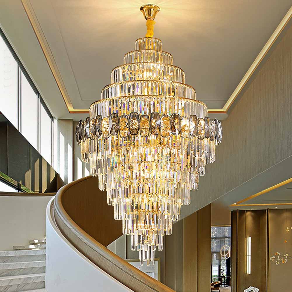 Lámpara colgante 30xE14 Marie brass con cristales K9