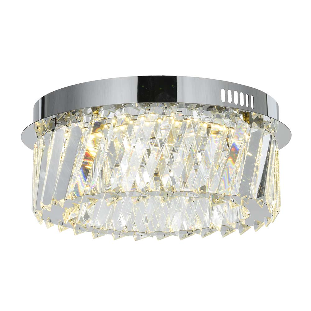 Lámpara LED de tumbado Hannan cromado con cristales K9 12W