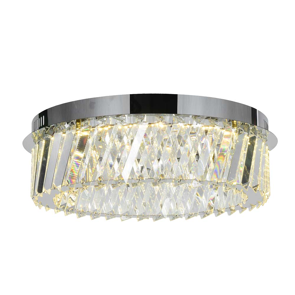 Lámpara LED de tumbado Hannan cromado con cristales K9 16W
