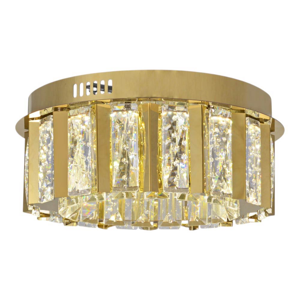 Lámpara LED de tumbado Monic dorado con cristales K9 12W