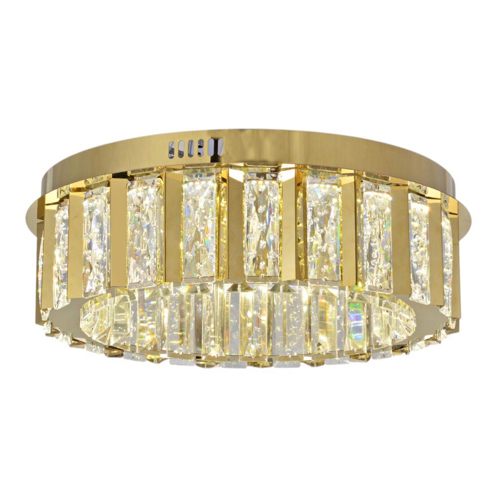 Lámpara LED de tumbado Monic dorado con cristales K9 16W