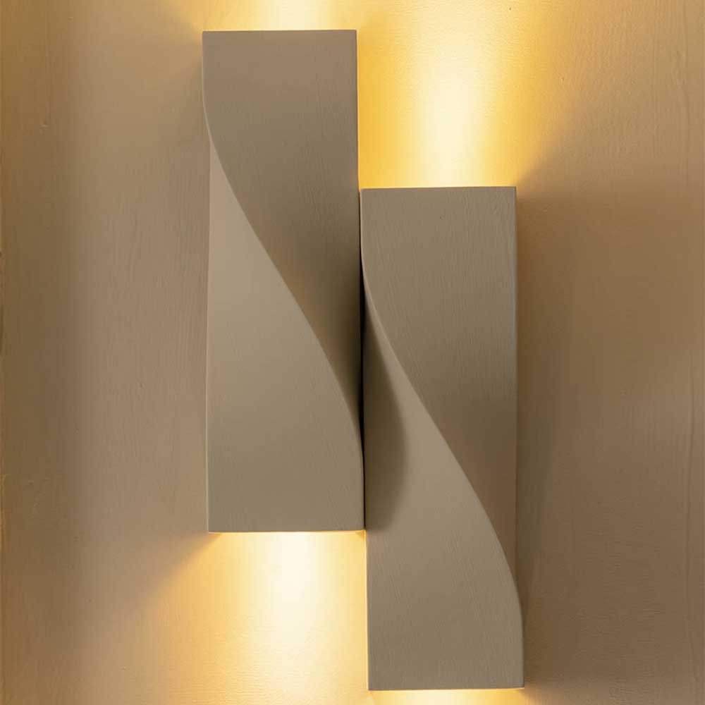 Aplique de pared 2xGU10 de gypsum Santorini blanco