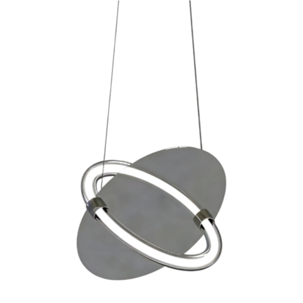 Lámpara colgante led Saturn metal cromado
