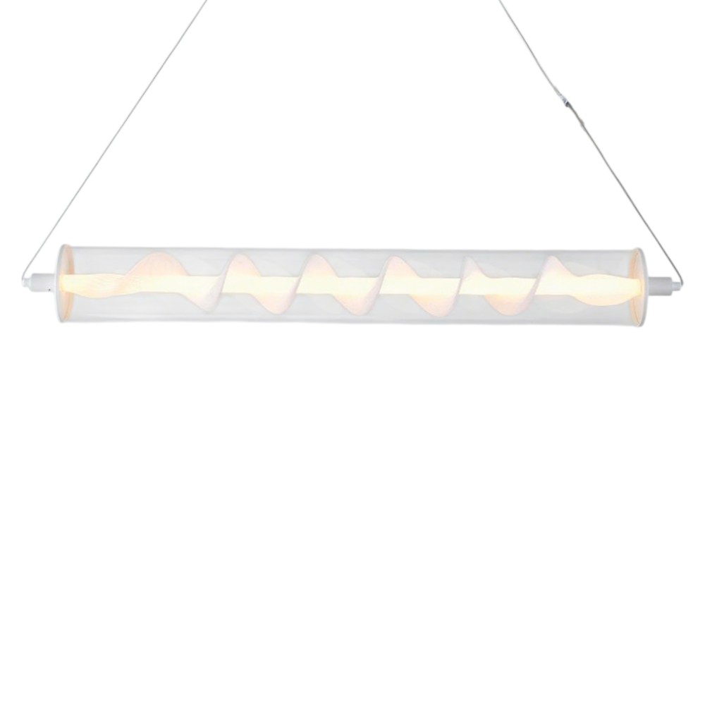 Lámpara colgante led Espiral lineal metal blanco 10cm