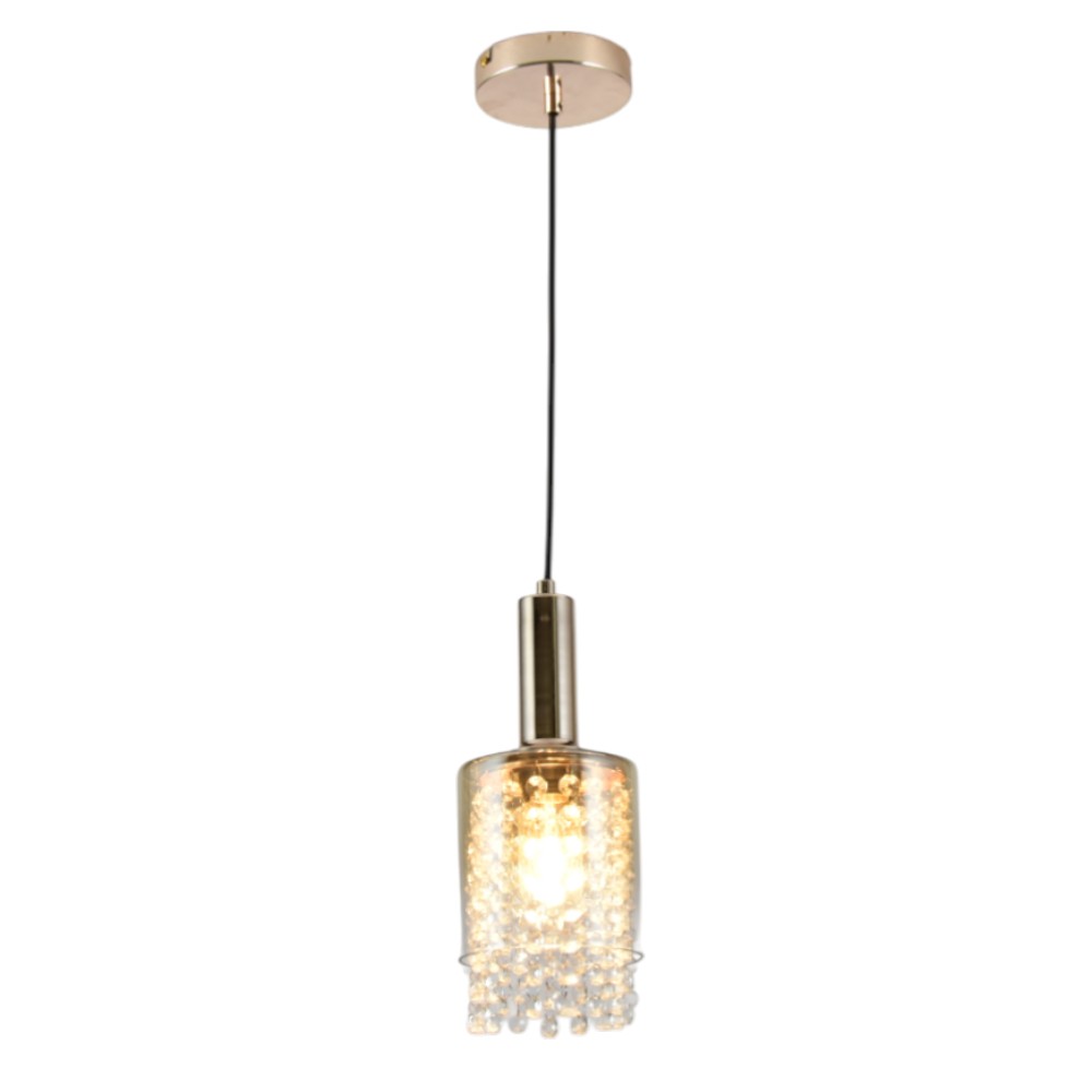 Lámpara colgante E14 Vincent gold vidrio ámbar