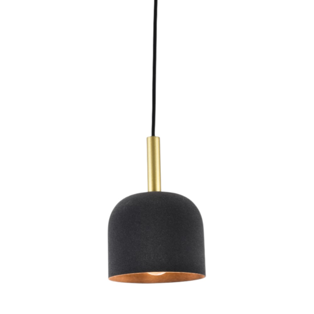 Lámpara colgante E27 Antoine de velvet gris oscuro