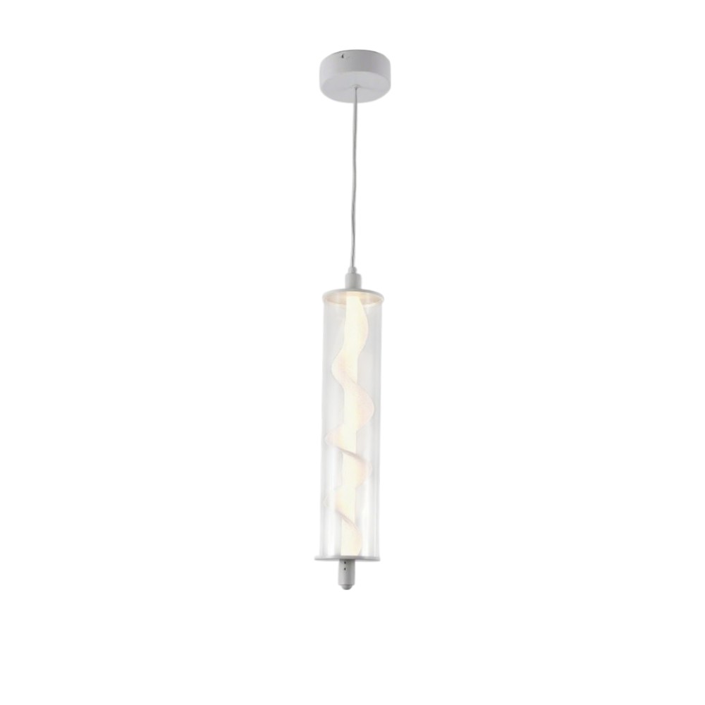 Lámpara colgante led Espiral metal color blanco 53cm