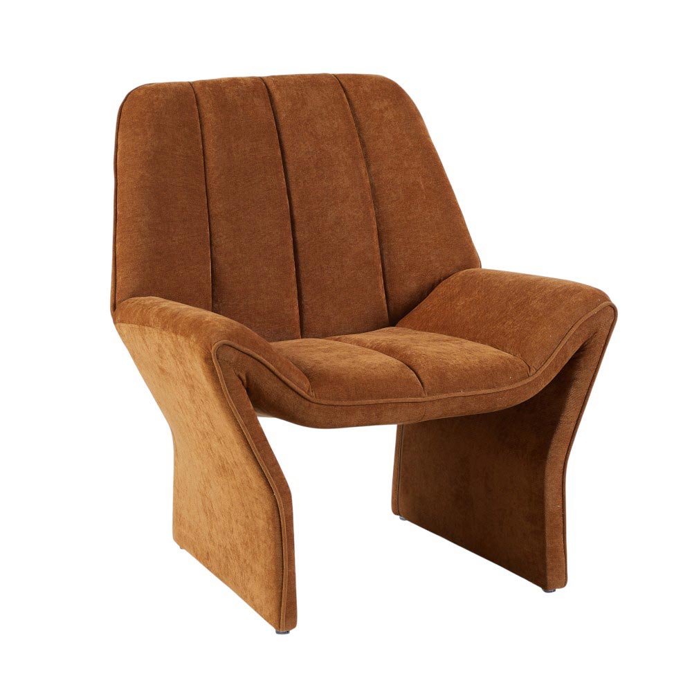 Butaca moderna Mustard de tapiz terracota