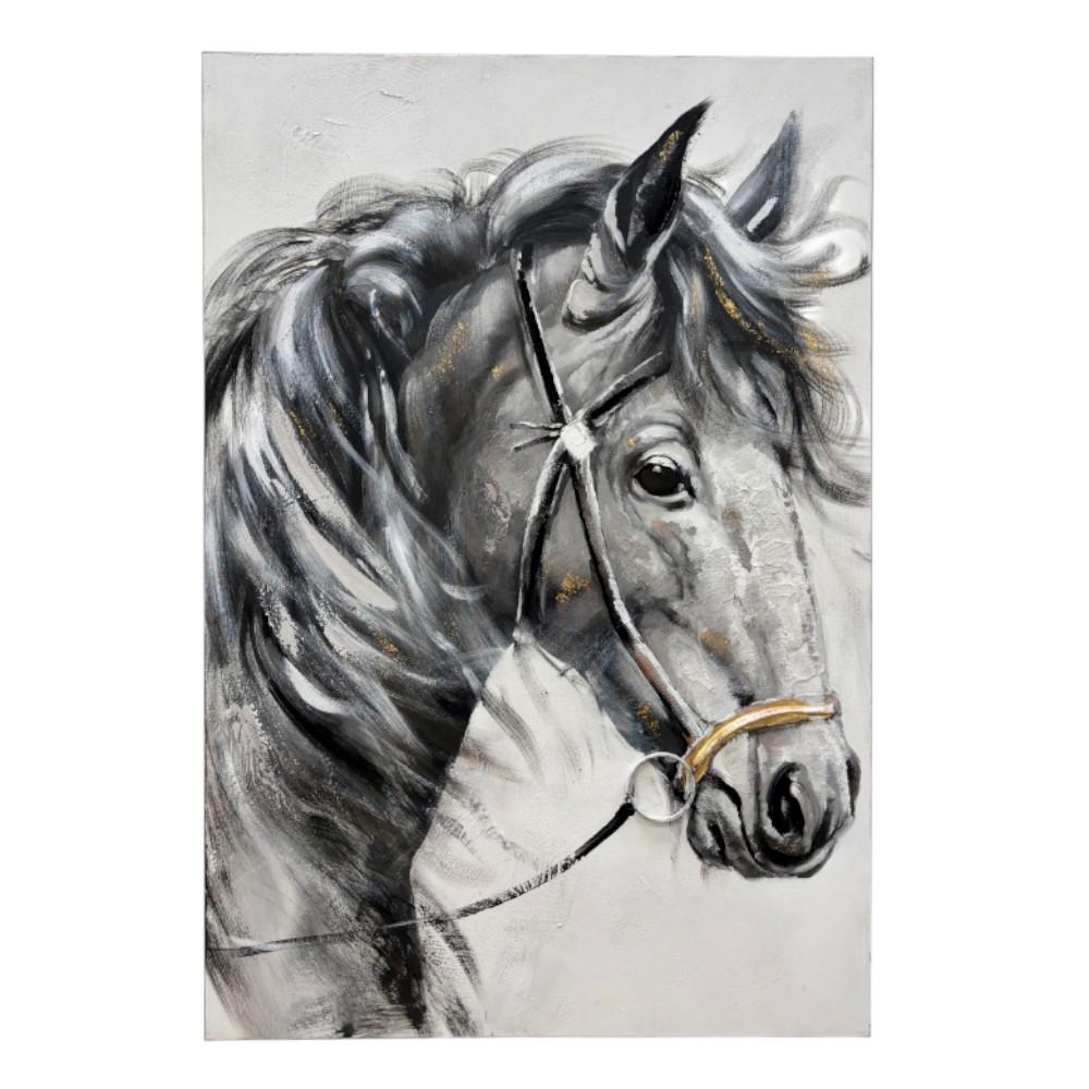 Cuadro 80x120 Caballo blanco y negro