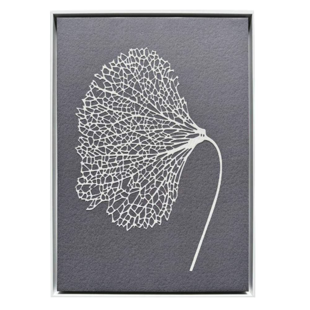 Cuadro 70x50 Fósil de Flor blanca con marco