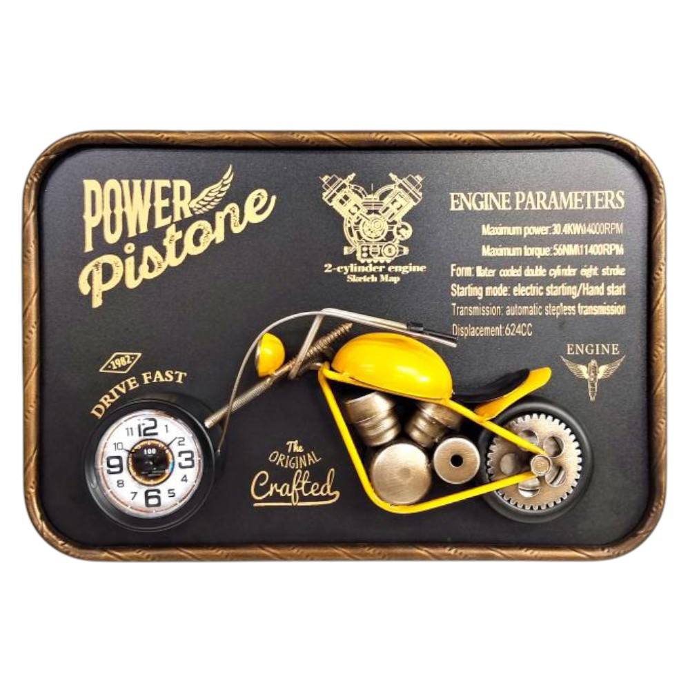 Aplique (x1) 45x30 Moto vintage con marco