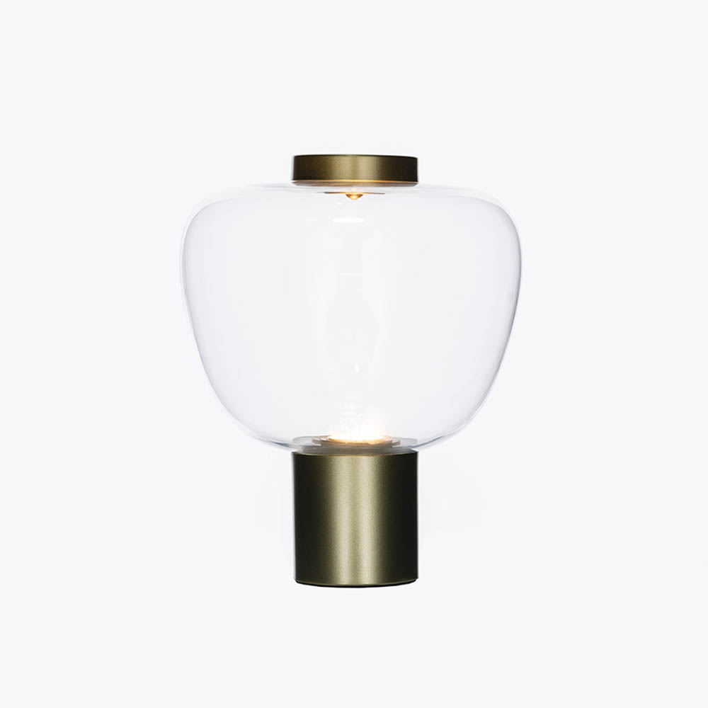 Lámpara LED de mesa Niser brass vidrio clear luz calida 10W