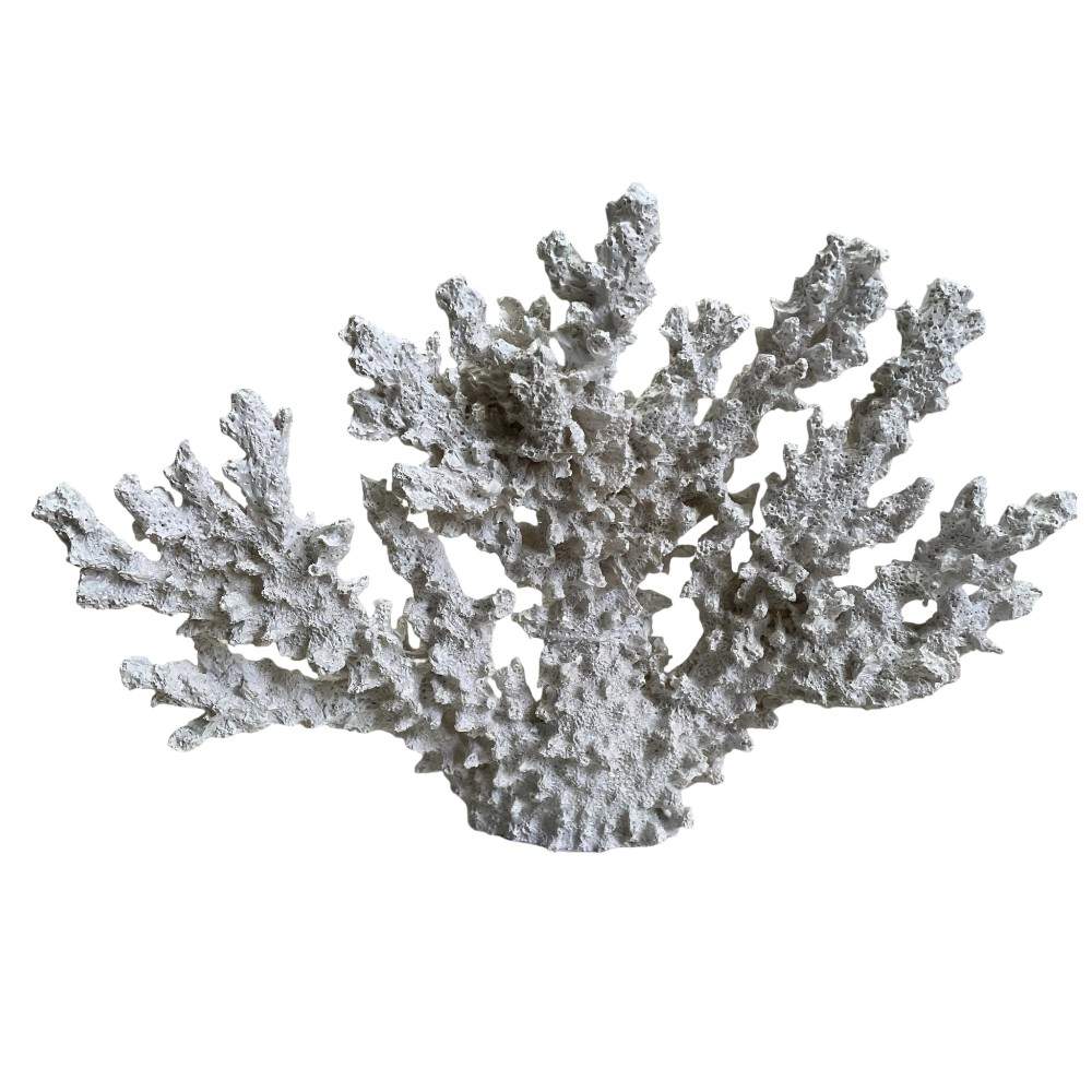 ADORNO CORAL NEMO DE RESINA COLOR BLANCO 32X4X24CM