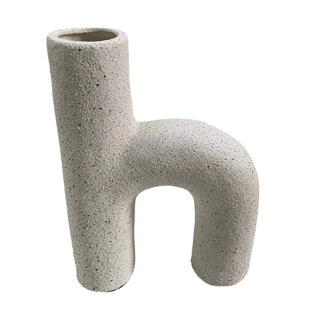 Florero 26cm H de cerámica blanco