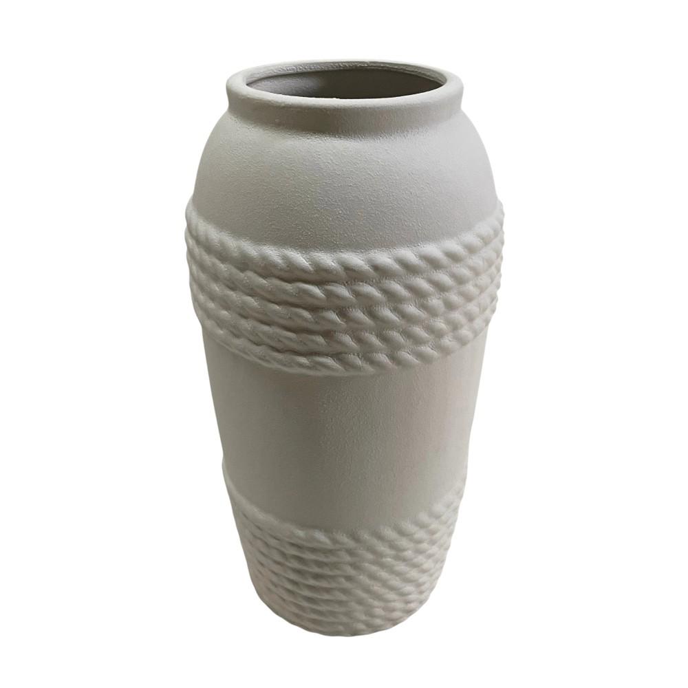 Florero Savia de cerámica color blanco 25cm