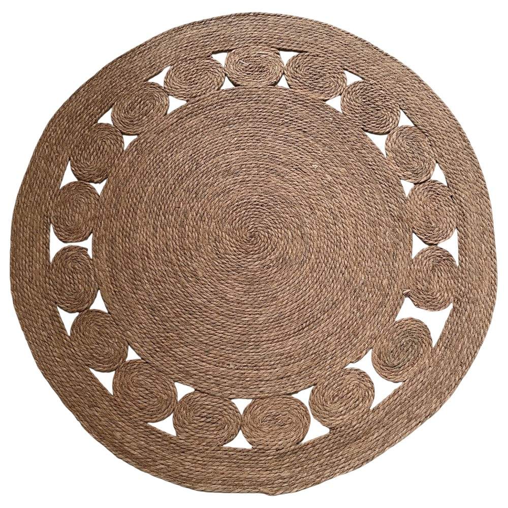 Tapete Ø120cm de yute tejido