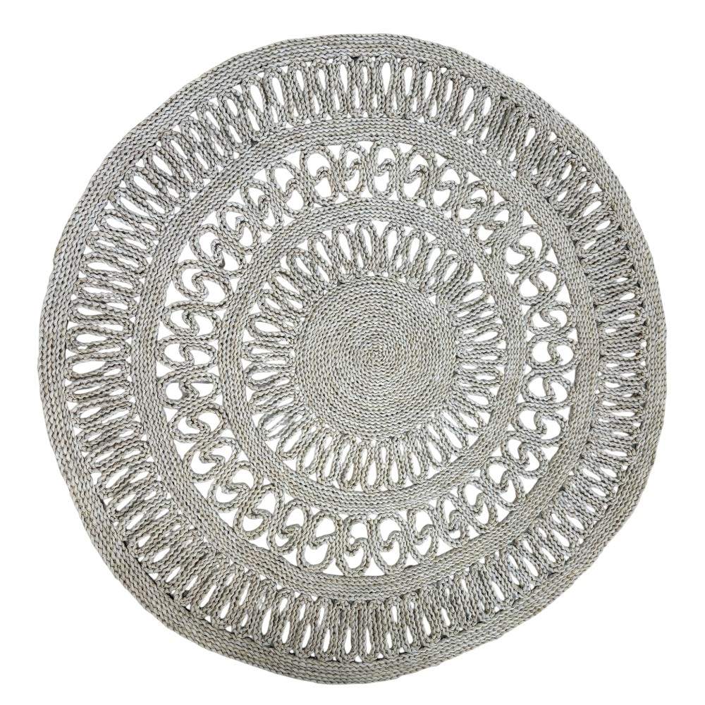 Tapete Ø150cm Jasmín de tejido textil blanco