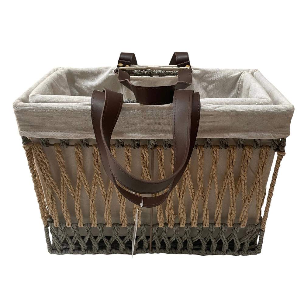 Set x2 canastas decorativas cuadradas con agarradera