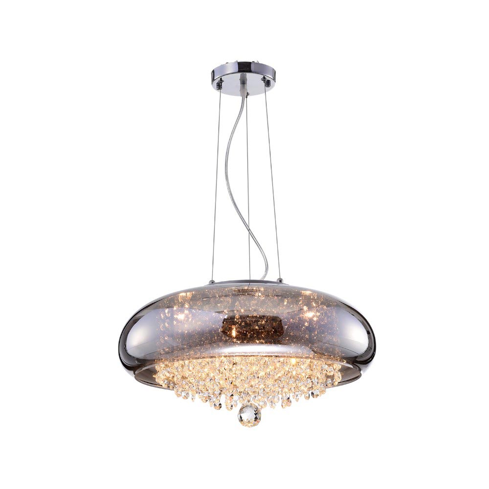 Lampara colgante 6xG9 Galicia chrome vidrio smoke