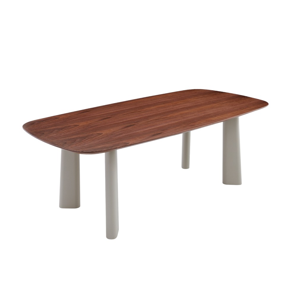 Mesa comedor rectangular 215x105 Tanya top cafe base gris