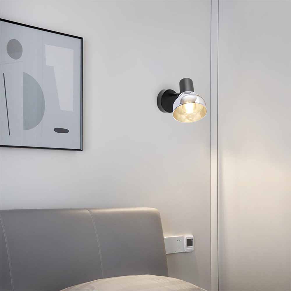 APLIQUE DE PARED MYLAH METAL NEGRO/VIDRIO SMOKE 1L E27 16X11X19.5CM