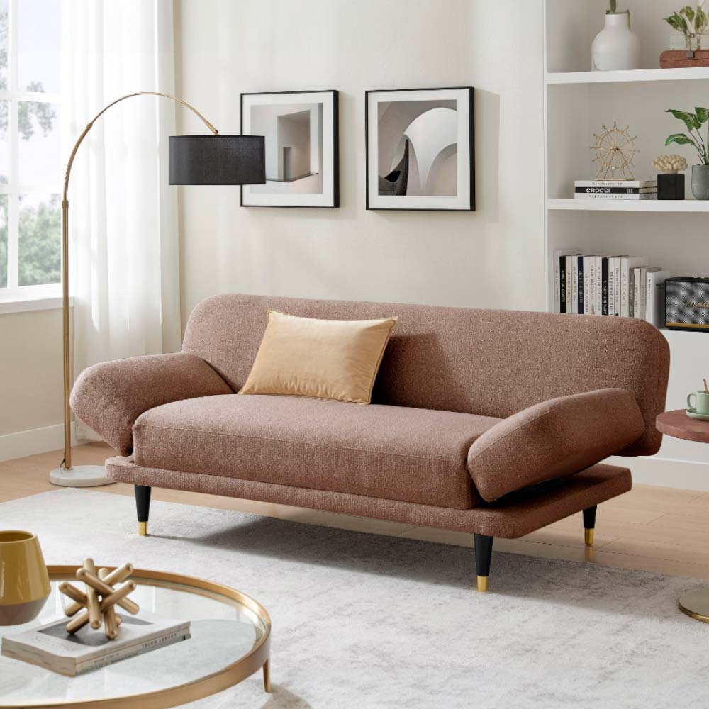 Sofá cama Kate clic clac de tela taupe