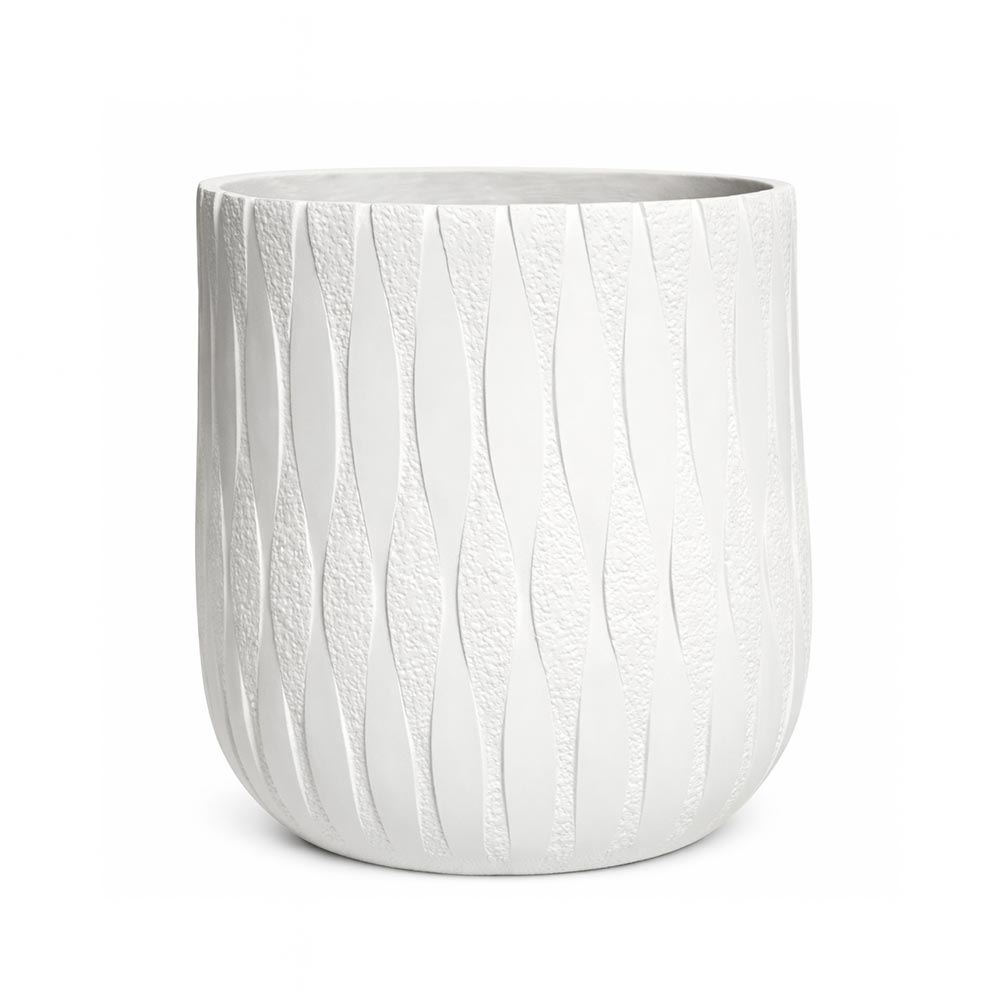 Macetero Orin de fibra mineral blanco 40x48cm