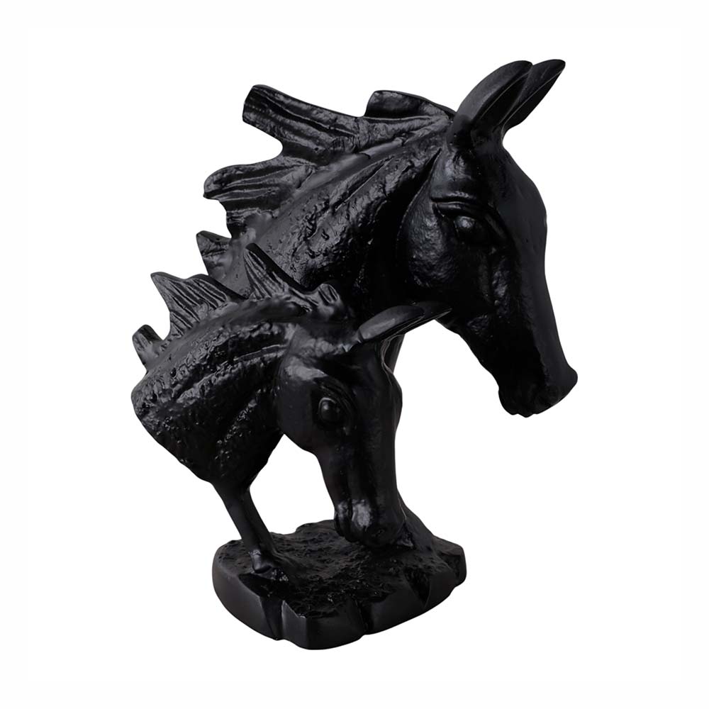 Caballos de metal negro 33x23cm