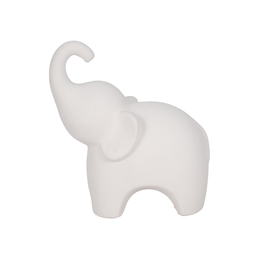 Adorno elefante con textura rugosa blanco 20cm