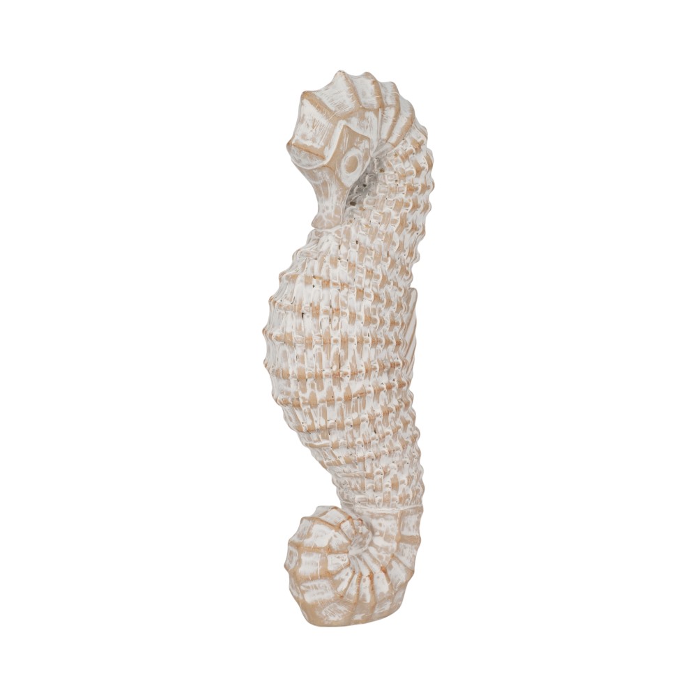 Figura decorativa caballito de mar blanco 30cm
