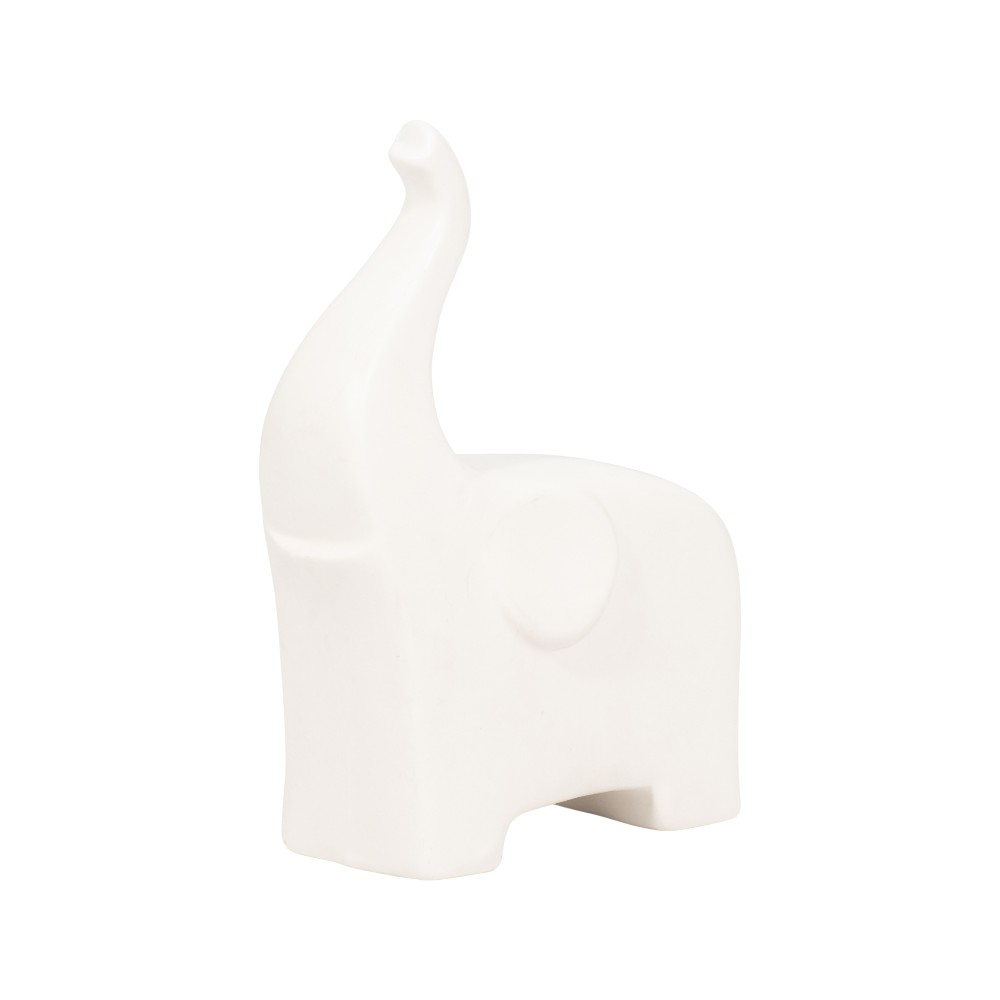 Elefante de cerámica blanco 18cm