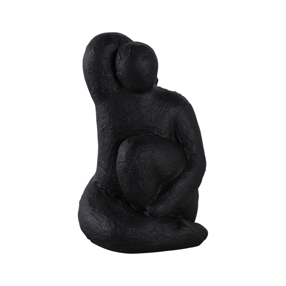 Figura posando con el brazo elevado color negro 25CM