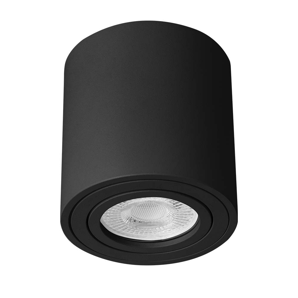 ODB GU10 sobrepuesto Cylinder redondo negro Ø80mm