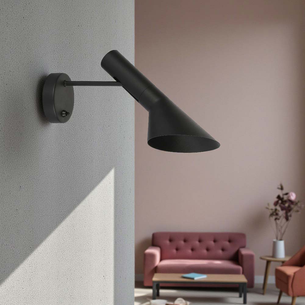 Aplique de pared E14 Zian metal negro