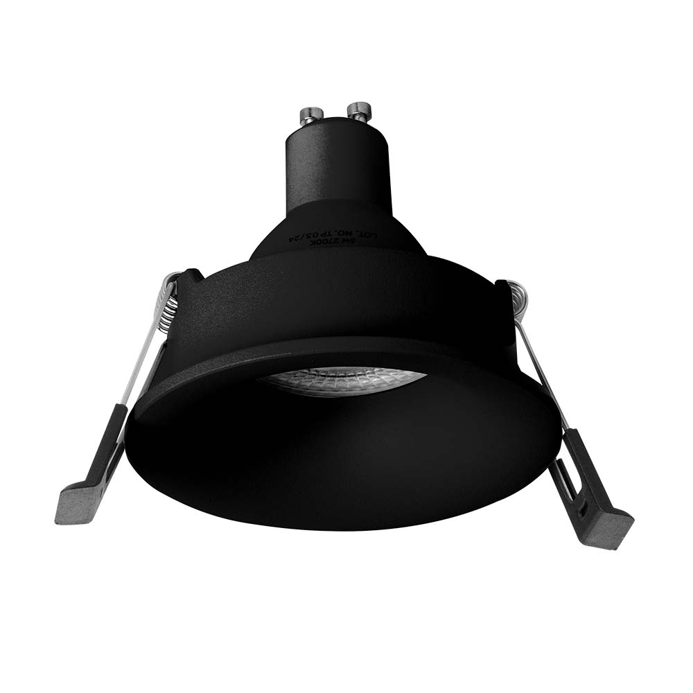 ODB GU10 empotrable hundido fijo negro redondo Ø82mm