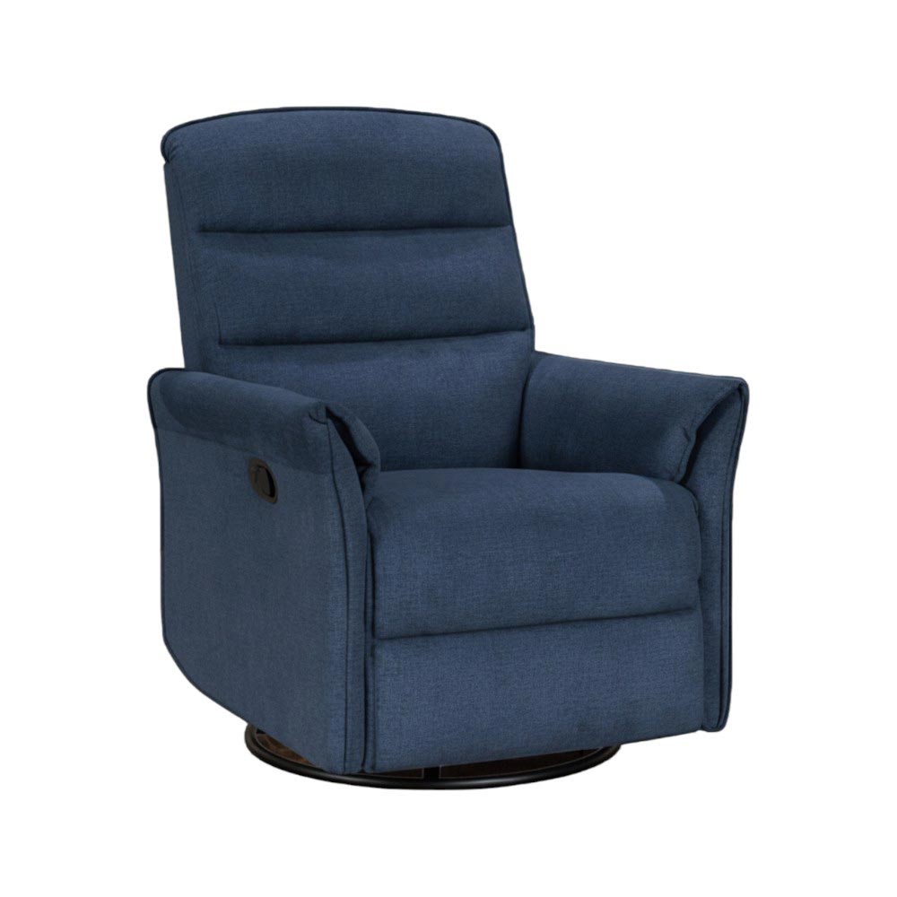 Reclinable individual Fressia mecedor y giratorio tapiz azul