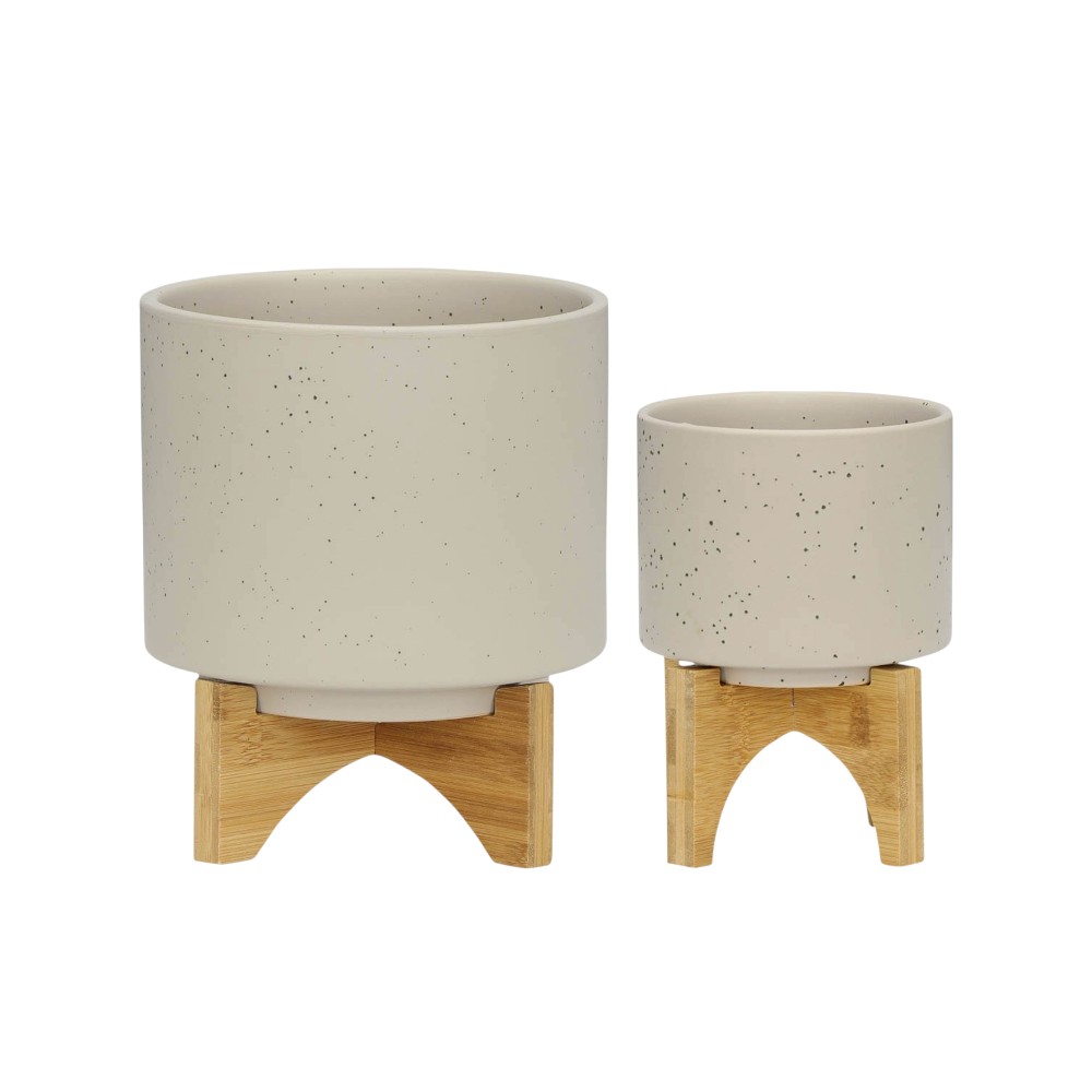 Set x2 maceteros diseño plane beige/camel