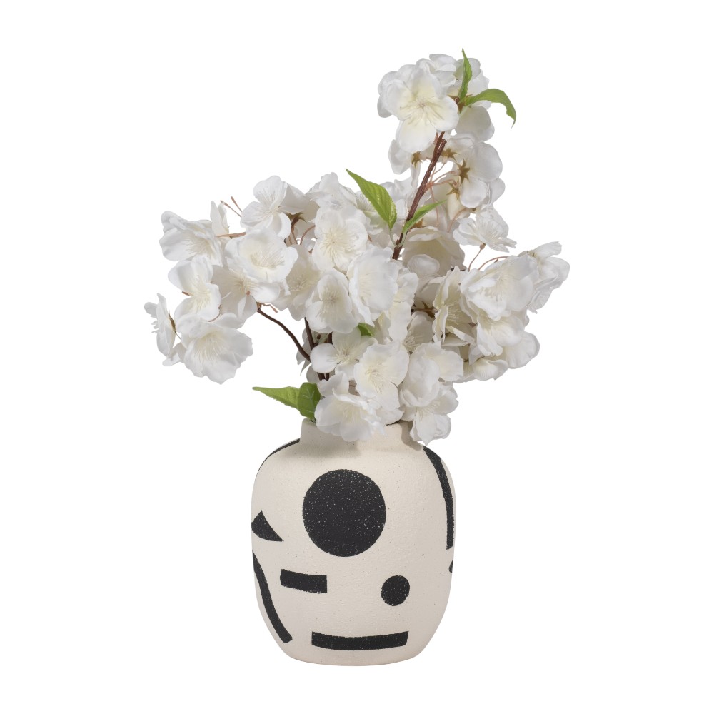 Florero Funky de cerámica negro/marfil 15cm