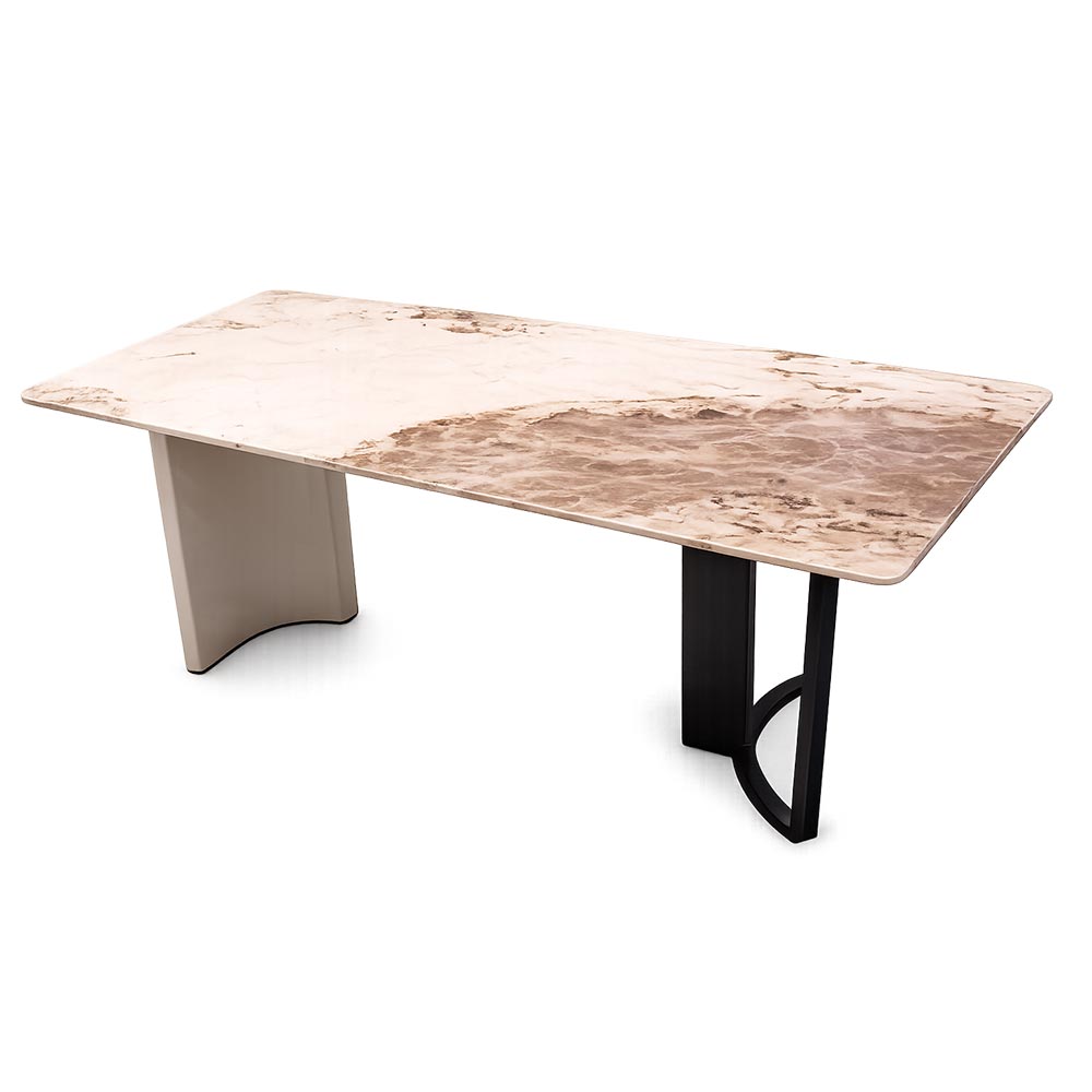 Mesa de comedor rectangular 180x90 Laury top tipo mármol
