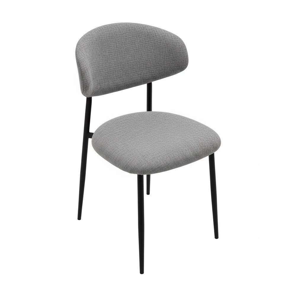 Silla de comedor sin brazos de tela beige