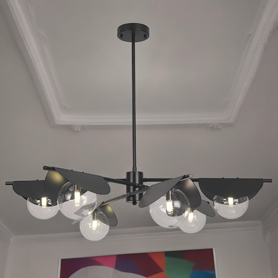 Lámpara colgante moderna 6xG9 Corinna negra