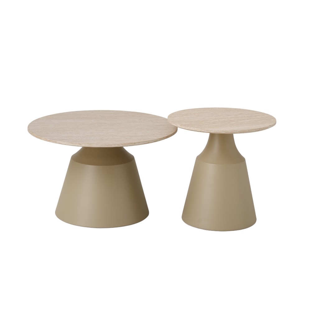 Mesa de centro Gwen wood/beige 70x43cm