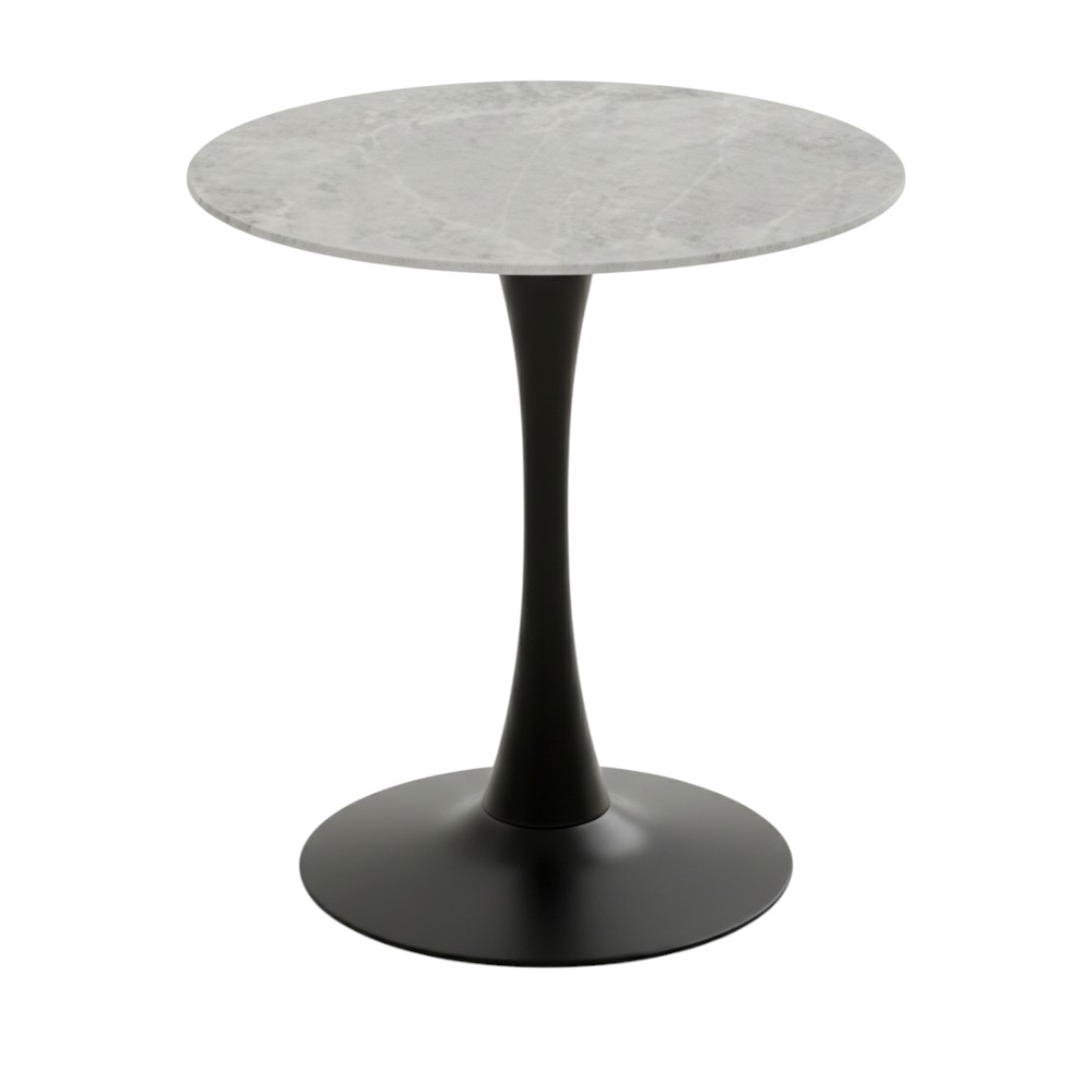 Mesa comedor redonda 70x70 Vero black top tipo marmol