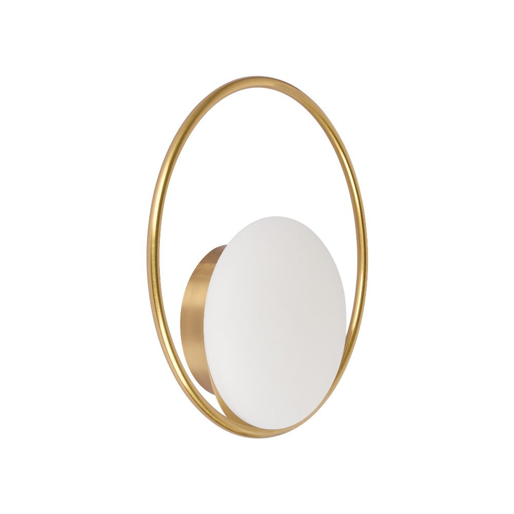 Aplique de pared LED Moon de metal dorado luz cálida