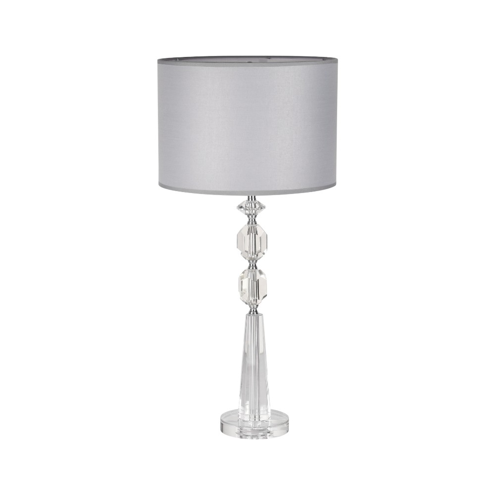 Lámpara de mesa Solaris de cristal clear pantalla gris 1XE27