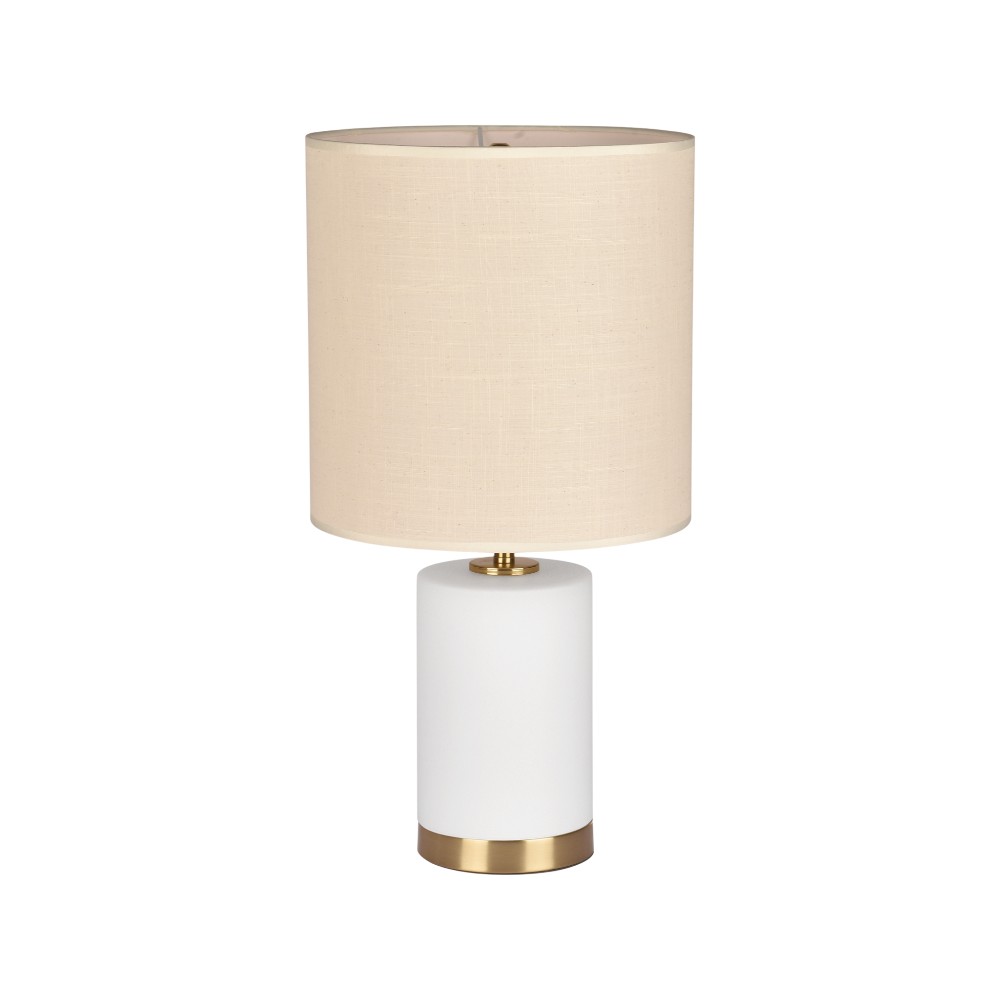 Lámpara de mesa E27 Elyra 52 base dorada pantalla blanca