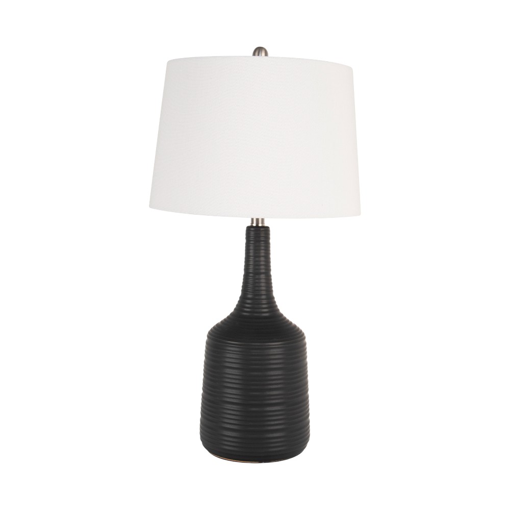 Lámpara de mesa E27 Clore base de cerámica negra