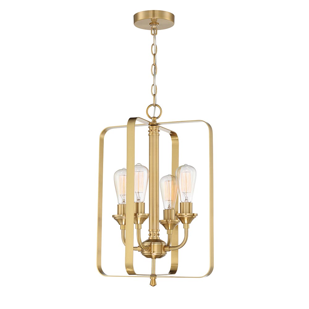 Lámpara colgante Ginara 4XE27 metal brass satinado