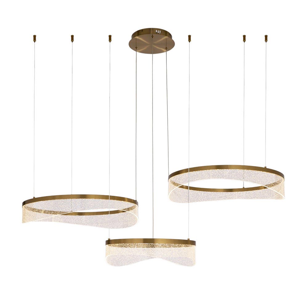 Lámpara LED colgante Fanic brass luz cálida 60W