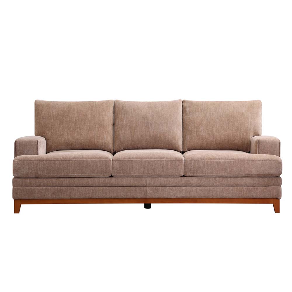 Sofá Lisie 3 puestos de tela capuccino